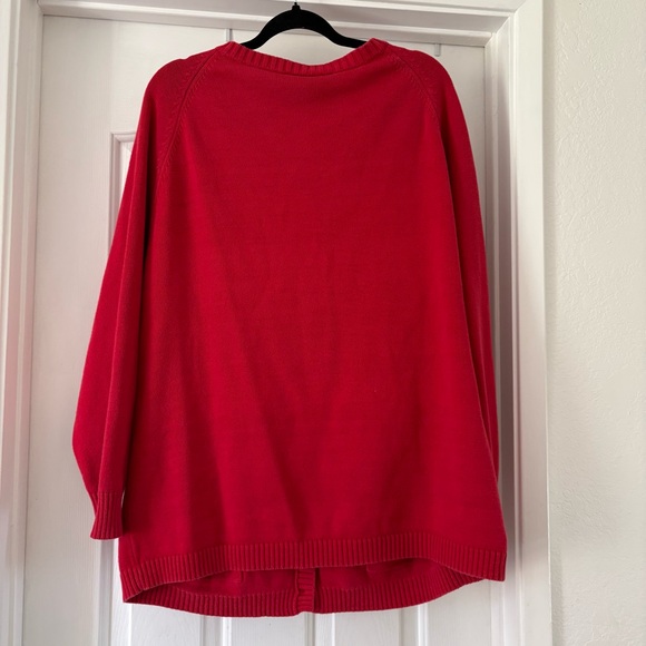 Vintage Disney Mickey Minnie Cardigan Teacher Apple Embroidered Red XXL Academia - Picture 4 of 10